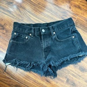 Black vintage denim levis cutoffs